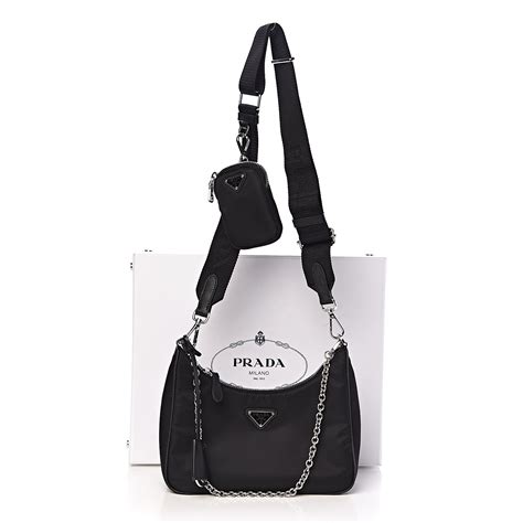 prada re edition nylon bag|prada nylon shoulder bag black.